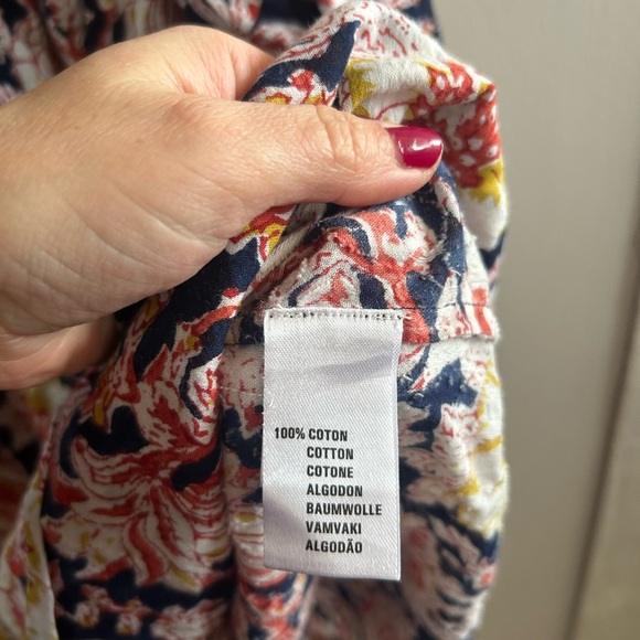 Antik Batik Andre Dress in Navy Batik Size Medium Floral - Picture 5 of 6